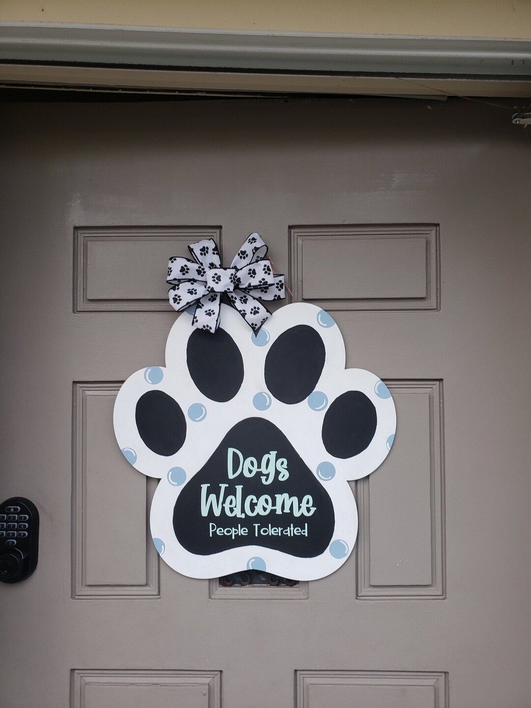 Paw Print Door Hanger Dog Door Hanger Paw Print Decor Etsy