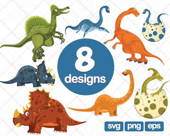 8 Dino Clipart Bundle, dinosaur svg, dinosaur clipart, dinosaur images, dinosaur cricut, dinosaur png, dino silhouette, dino cutting