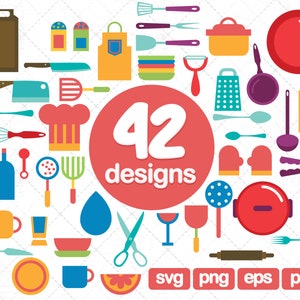 42 Kitchen Clipart SVG Bundle