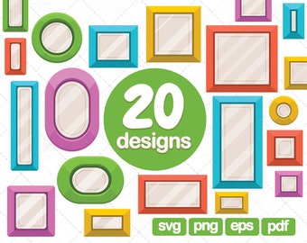20 Frames Clipart, Frame png, Frame images, Frame graphic, Frame design, Colorfull Frame