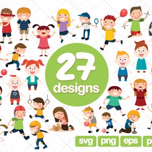 27 Kids Clipart Bundle, girl clipart, boy clipart, children clipart, digital kids, baby clipart, clipart png 300 dpi, cute clipart, kids svg