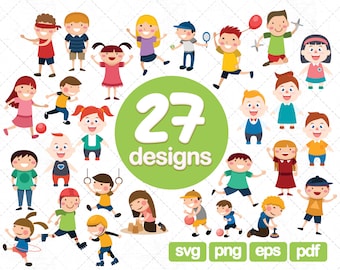 27 Kids Clipart Bundle, girl clipart, boy clipart, children clipart, digital kids, baby clipart, clipart png 300 dpi, cute clipart, kids svg