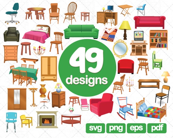 49 Mobel Clipart Sofa Kleiderschrank Tisch Stuhl Sessel Etsy