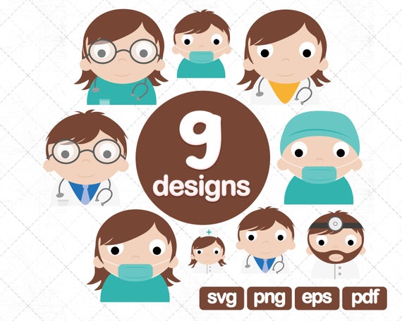 Download 9 Cute Doctor Clipart Svg Nurse Clipart Medical Clipart Etsy