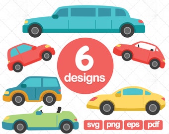 6 Imágenes prediseñadas de transporte, vehículos comunitarios, coches Clip Art, camión, furgoneta, camión, ambulancia, autobús escolar, furgoneta postal, imágenes prediseñadas de coches de policía, svg