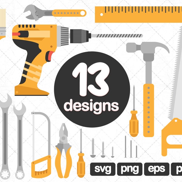 13 Tools Clipart, hammer clipart, hand tools, wrench clipart, construction clipart, screwdriver clipart, tools png, line, pliers, saw, screw