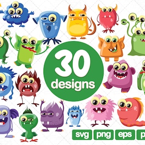 30 Cute Monsters Clipart