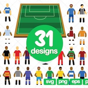 31 Soccer Player Clipart, Soccer Player SVG, Football Player Clipart, Football Player SVG, football pitch, png, svg, eps, images, print