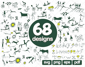 68 Felszeichnungen Clipart SVG