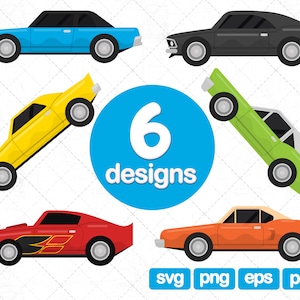6 Cars clipart, vehicle clipart, digital clipart, car svg, retro car clipart, transport clipart, car graphic, car png, car images