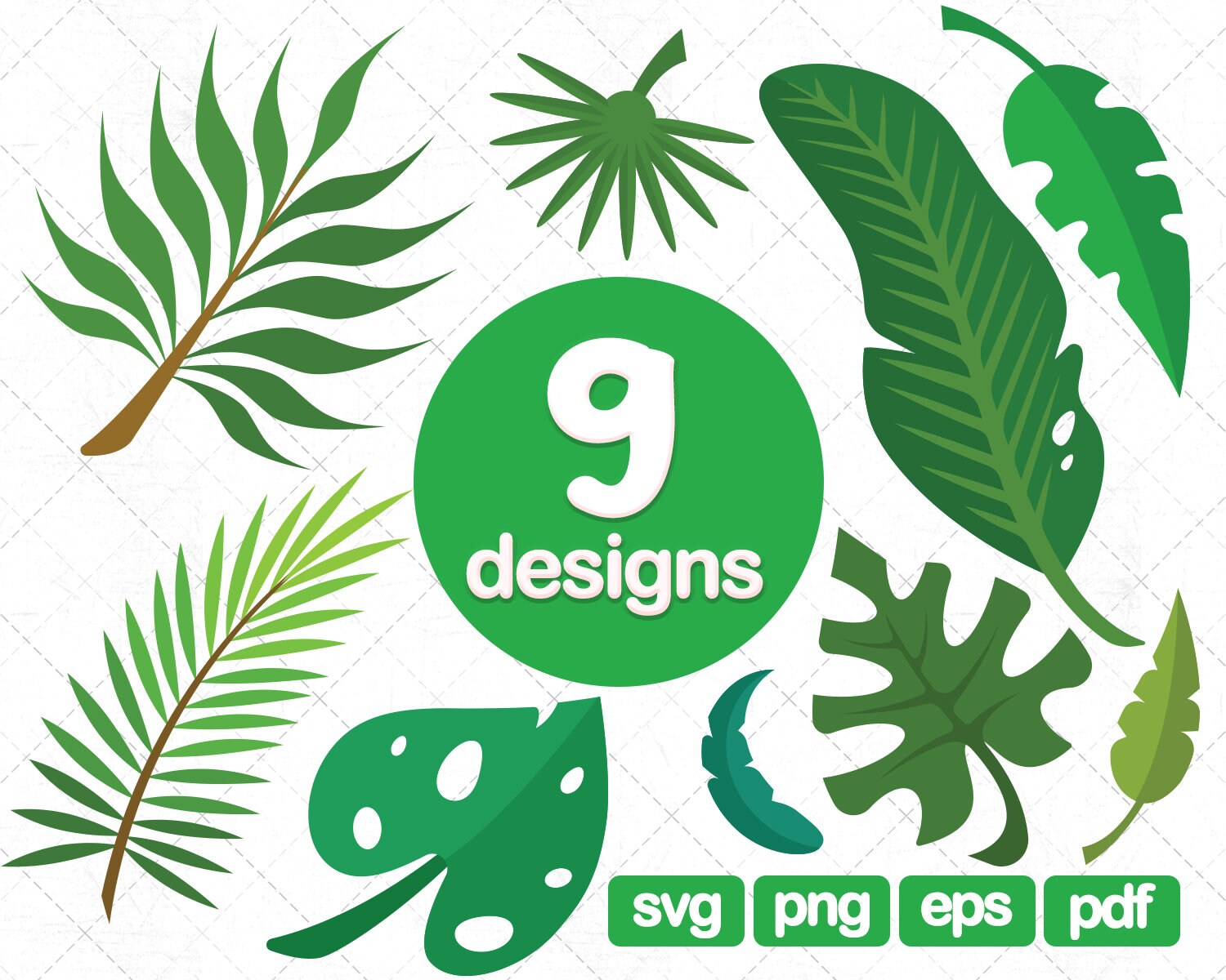 9 leaves clipart design png images leaf clipart greenery etsy australia