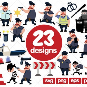 23 Police clipart Bundle, police svg, police officer, police car clipart, policeman clipart, cop clipart, police badge clipart, officer svg