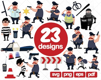 23 Police clipart Bundle, police svg, police officer, police car clipart, policeman clipart, cop clipart, police badge clipart, officer svg