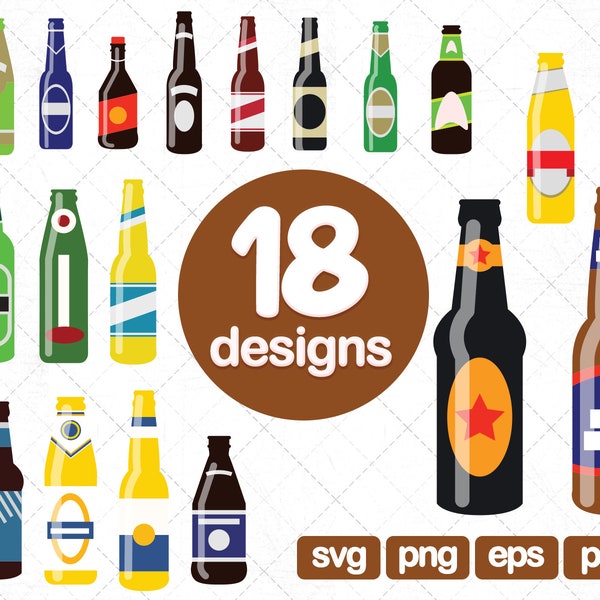 18 Beer Bottle Clipart SVG