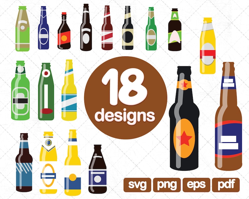 18 Beer Bottle Clipart SVG image 1