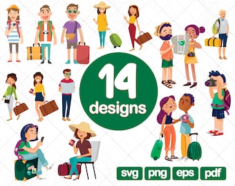 14 - Travel People, vacation clipart, summer clipart, adventure clipart, travel graphics, holiday clipart, trip clipart, world travel png
