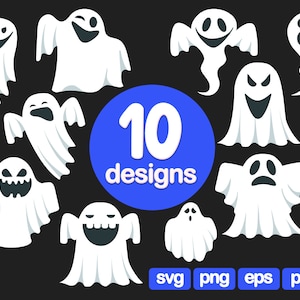 10 Ghost png, ghost svg, ghost clipart, halloween png, ghost cut file, cute ghost svg, ghost images, ghost design, ghost illustrations