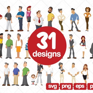 31 Menschen Clipart, digitale Clipart, Cartoon Menschen, Charakter Clipart, Scrapbook Clipart, Menschen Png, Frau Clipart, Mann Clipart