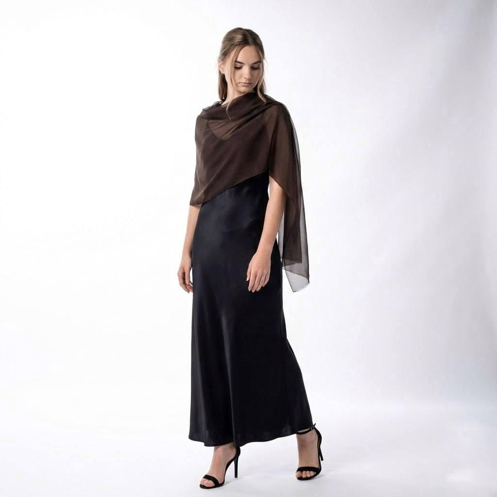 Brown Chiffon Dress