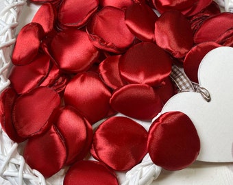 Cranberry  satin handmade rose Petals.