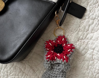 Crochet Flower Monster Keychain