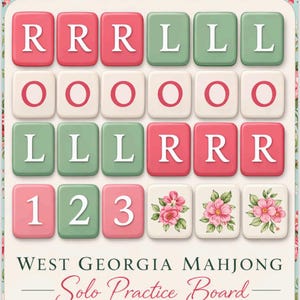 Tavola da gioco per Mahjong con motivi floreali – Impara il Mahjong velocemente (Download immediato)