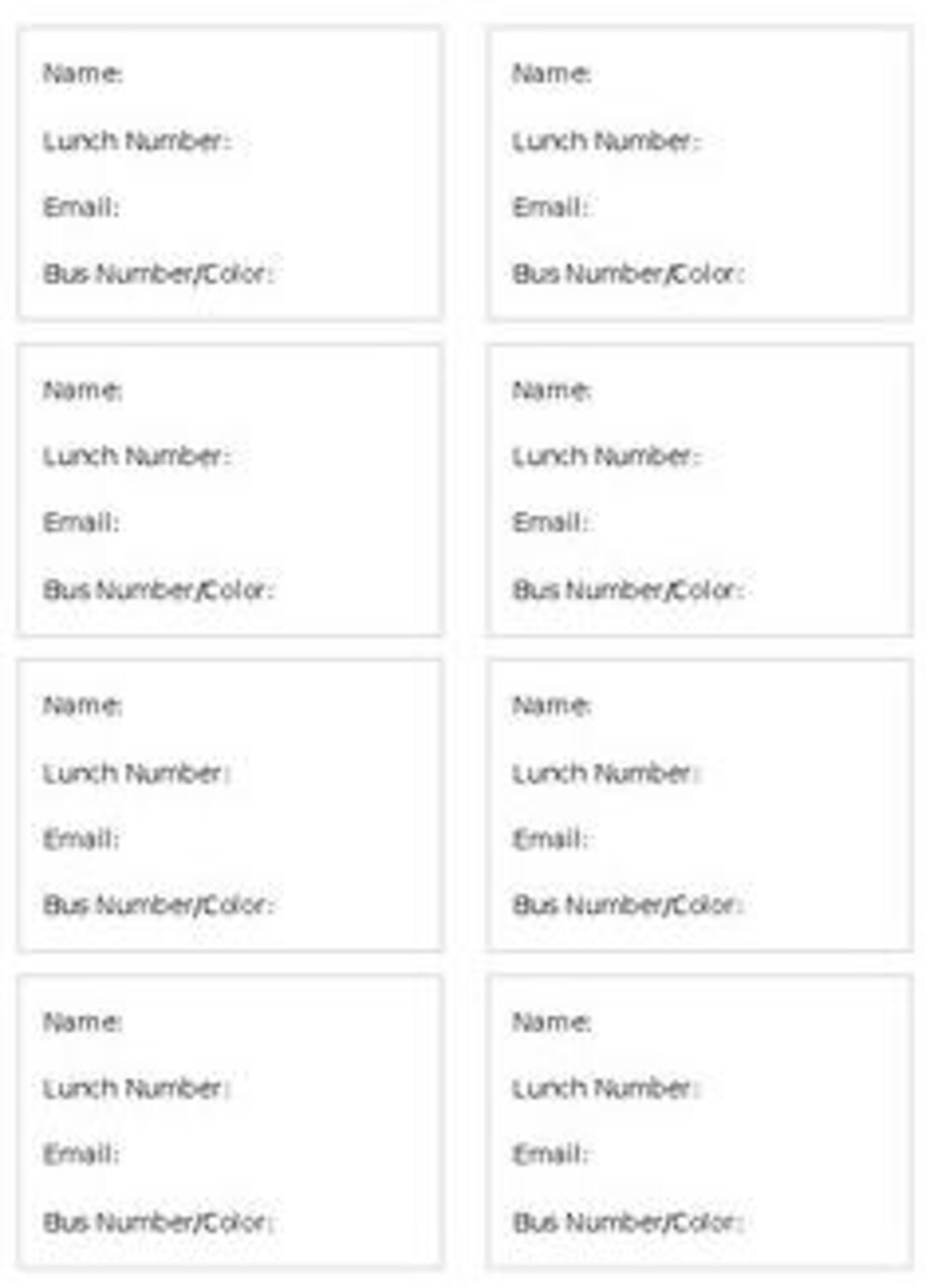 Customizable Badge for Student's Email, Lunch Number, Bus Number ...