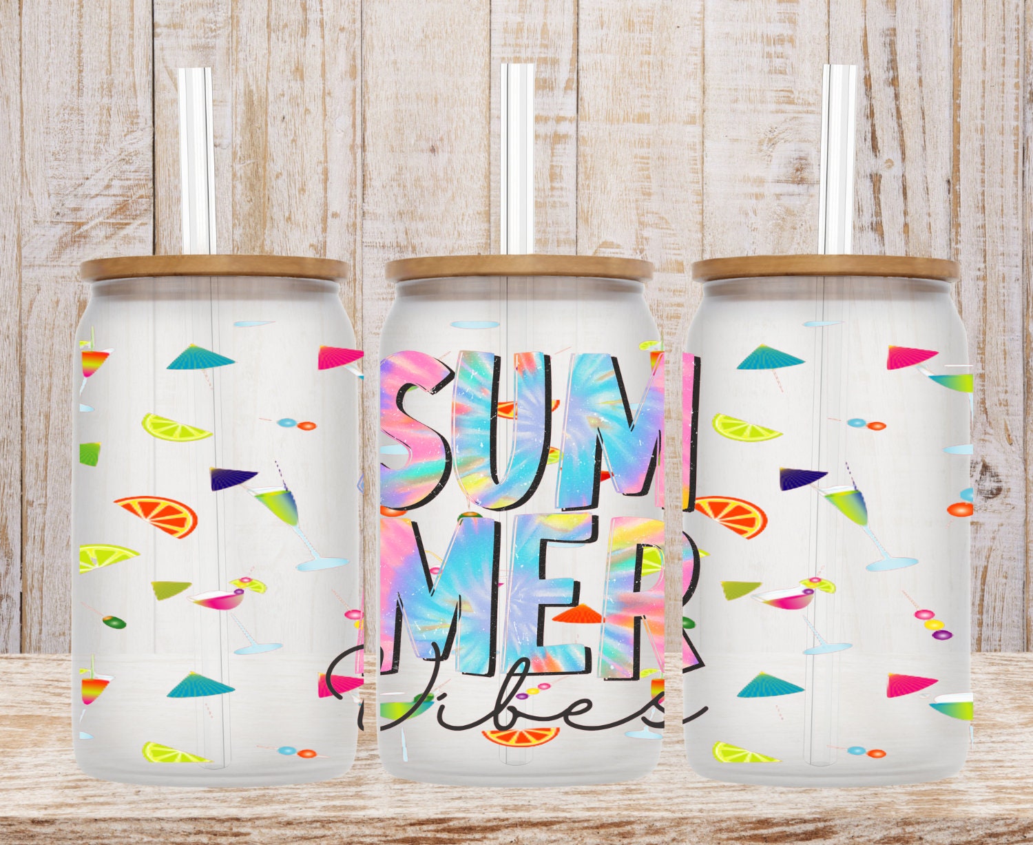 Summer Vibes Sublimation Glass Wrap Png *DIGITAL DOWNLOAD* - Etsy