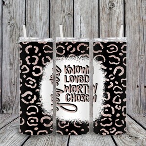 You are Known pink glitter leopard Sublimation Tumbler Wrap png *DIGITAL DOWNLOAD*