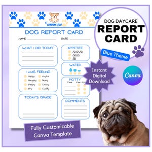 Abschlusskarte für Hundeschule | Hundetagesstätten Formen | Haustier Sitzende Formen | Canva Vorlage | Sofortdownload | Druckfertig | Hundetagesstätte