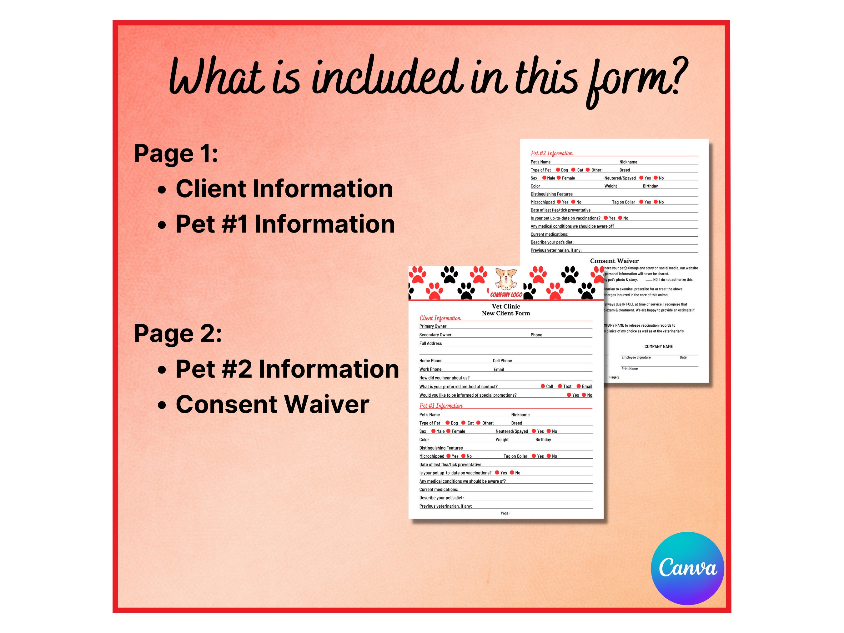 Veterinary New Client Form.pdf Vet Clinic New Client Form | Veterinarian New Client Contract | Consent ...