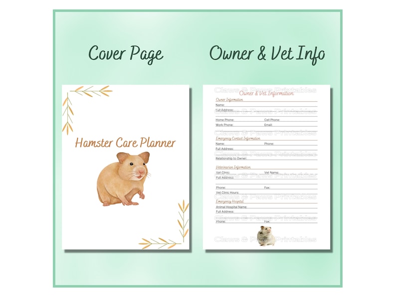 Curated visual reference: Visual Reference: Comprehensive Hamster Care Planner 16 Pages