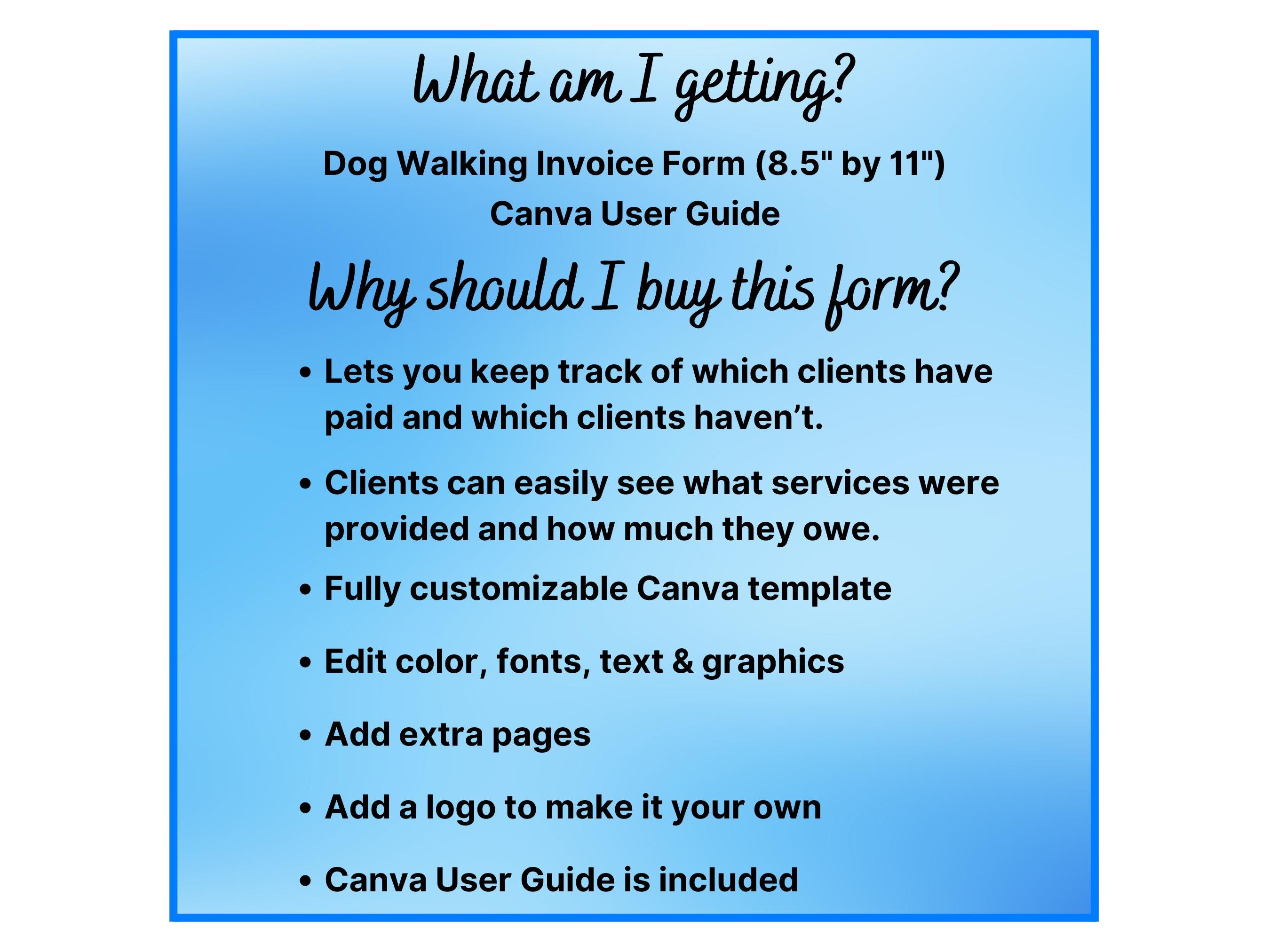 Dog Walking Services Invoice