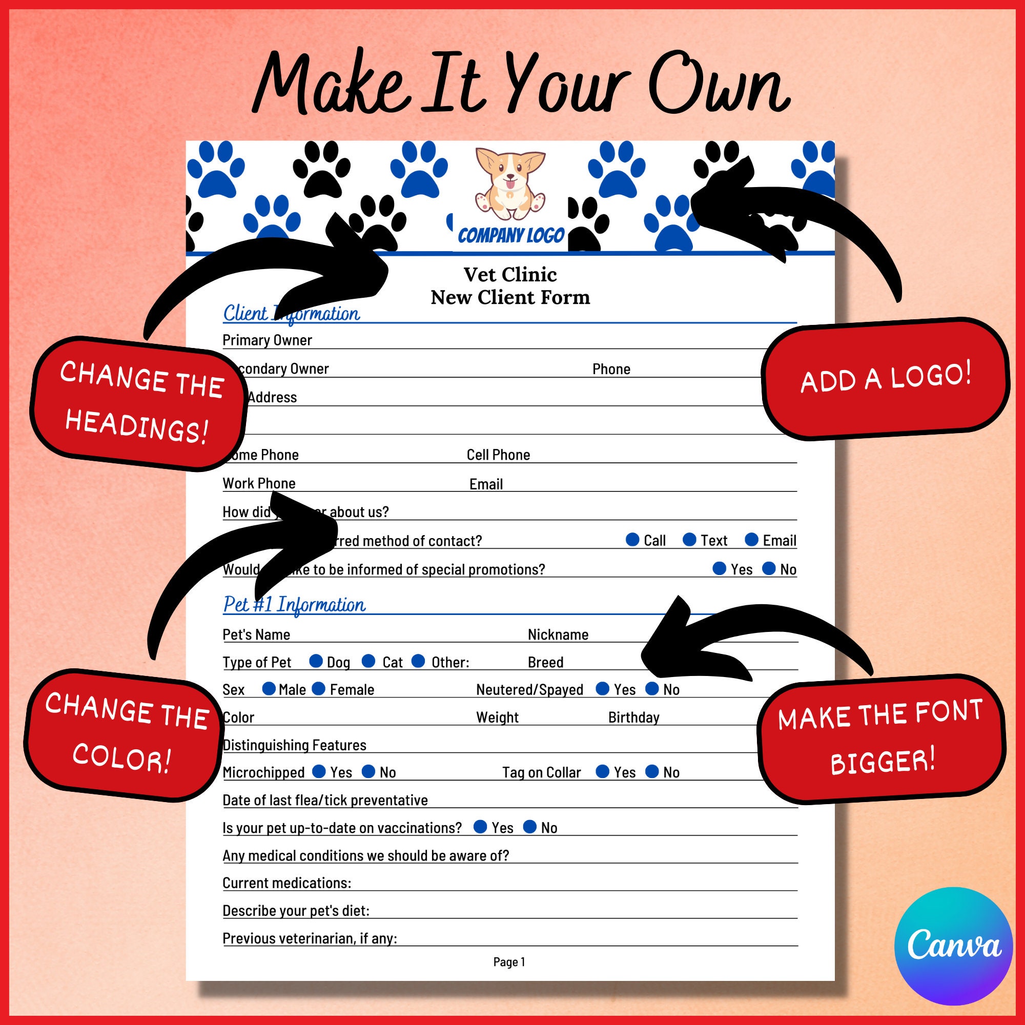 Veterinary New Client Form.pdf Vet Clinic New Client Form Veterinarian New Client Contract Consent ...