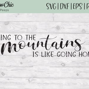 Going to the Mountains is like going home svg | John Muir Zitat svg | Bergsvg | Hütte Dekor svg | Camper Dekor svg | Berge svg |