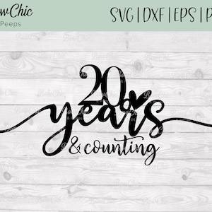20 jaar SVG | 20e verjaardag SVG | Platina jubileum-svg | 20 jaar en verder svg | Jubileum | Cricut | Silhouet