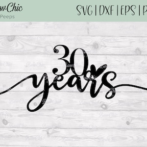 30 jaar SVG | 30-jarig jubileum SVG | Parel jubileum svg | 30 Jaar Taart Topper svg | taart topper | Jubileum | Cricut | silhouet