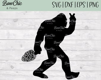 Bigfoot Holding Morel SVG | Morel Mushrooms SVG | Morel Mushrooms Cut File | Morel Hunter  | Bigfoot | Morel Mushroom | Cut File