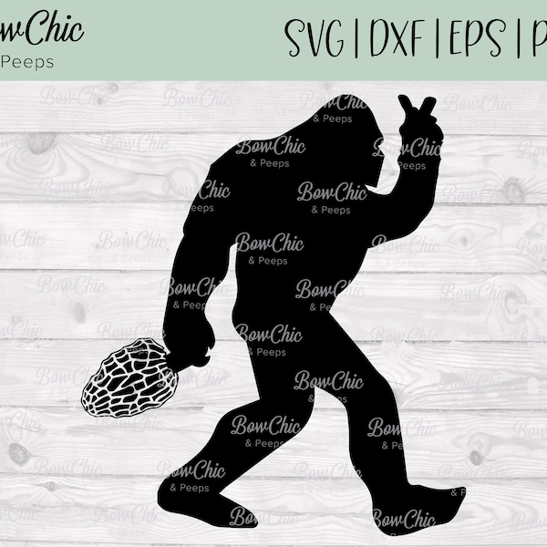 Bigfoot Holding Morel SVG | Morel Mushrooms SVG | Morel Mushrooms Cut File | Morel Hunter  | Bigfoot | Morel Mushroom | Cut File