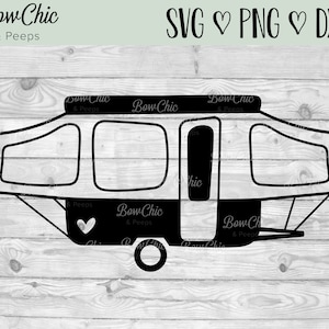 Pop Up Camper SVG | Fichier de coupe de campeur | Pop Up Camper Clip Art | PUP SVG | camping-car vintage | Camper Clip Art | Camping | Camper mignon