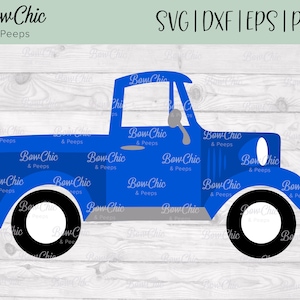 Blauer LKW SVG | Kleiner LKW SVG | LKW SVG | Retro LKW svg | Kinderauto | Geschnittene Datei | Cricut | Silhouette | Clip Art