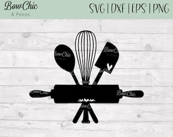 Kitchen Utensils svg | Monogram Baking  svg |  Baking svg | Baking Utensils svg | Cooking svg | Gifts for Bakers | Cricut | Silhouette