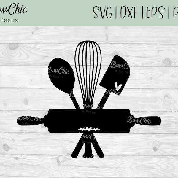 Kitchen Utensils svg | Monogram Baking  svg |  Baking svg | Baking Utensils svg | Cooking svg | Gifts for Bakers | Cricut | Silhouette