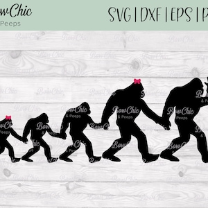 Bigfoot Familie SVG | Vierköpfige Familie svg | Papa Big Fuß svg | Big Foot SVG | Baby Big Foot svg | Schnittdatei | Bigfuß | Großer Fuß