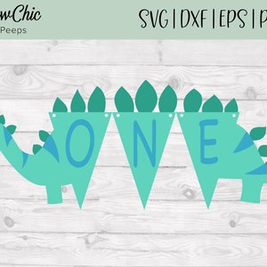 1st Birthday Dinosaur Banner SVG Cut File, ONE, Dino svg, Cute Dinosaur SVG, Dinosaur First Birthday svg, High Chair Banner