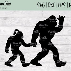 Big Foot Dad & Tochter SVG | Papa Big Fuß svg | Big Foot Liebe SVG | Baby Big Foot svg | Schnittdatei | Bigfuß | Großer Fuß |