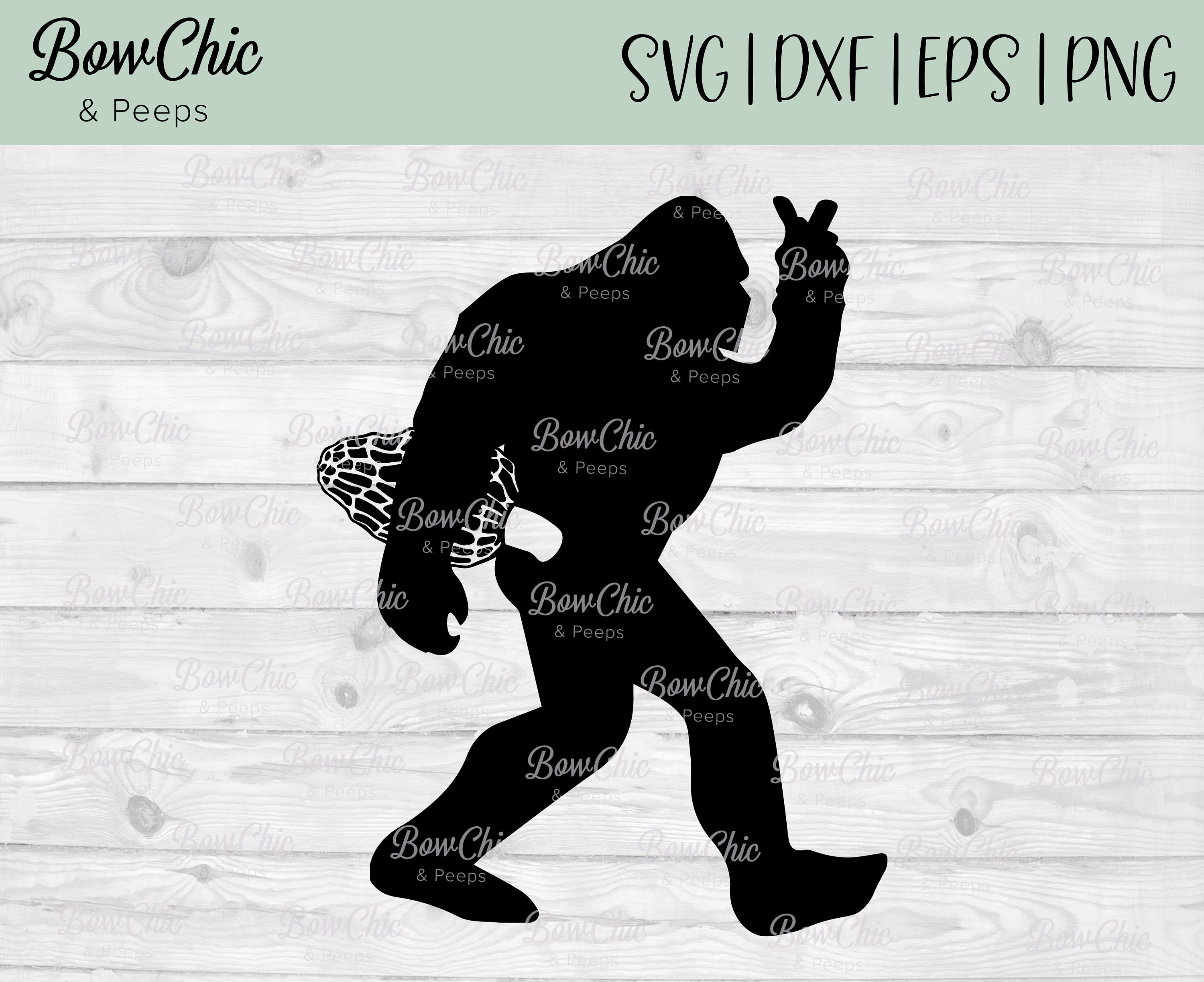 Bigfoot Holding Morel SVG Morel Mushrooms SVG Morel Etsy