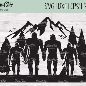 Bigfoot Familie SVG | Vierköpfige Familie svg | Daddy Big Foot svg | Bigfoot SVG | Baby Big Foot svg | Geschnittene Datei | Bigfoot | Großer Fuß