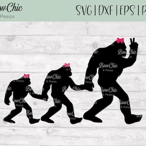 Bigfoot Girl Mom SVG / Famiglia di tre svg / Mamma Big Foot svg / Bigfoot SVG / Baby Big Foot svg / File di taglio / Bigfoot / Big Foot