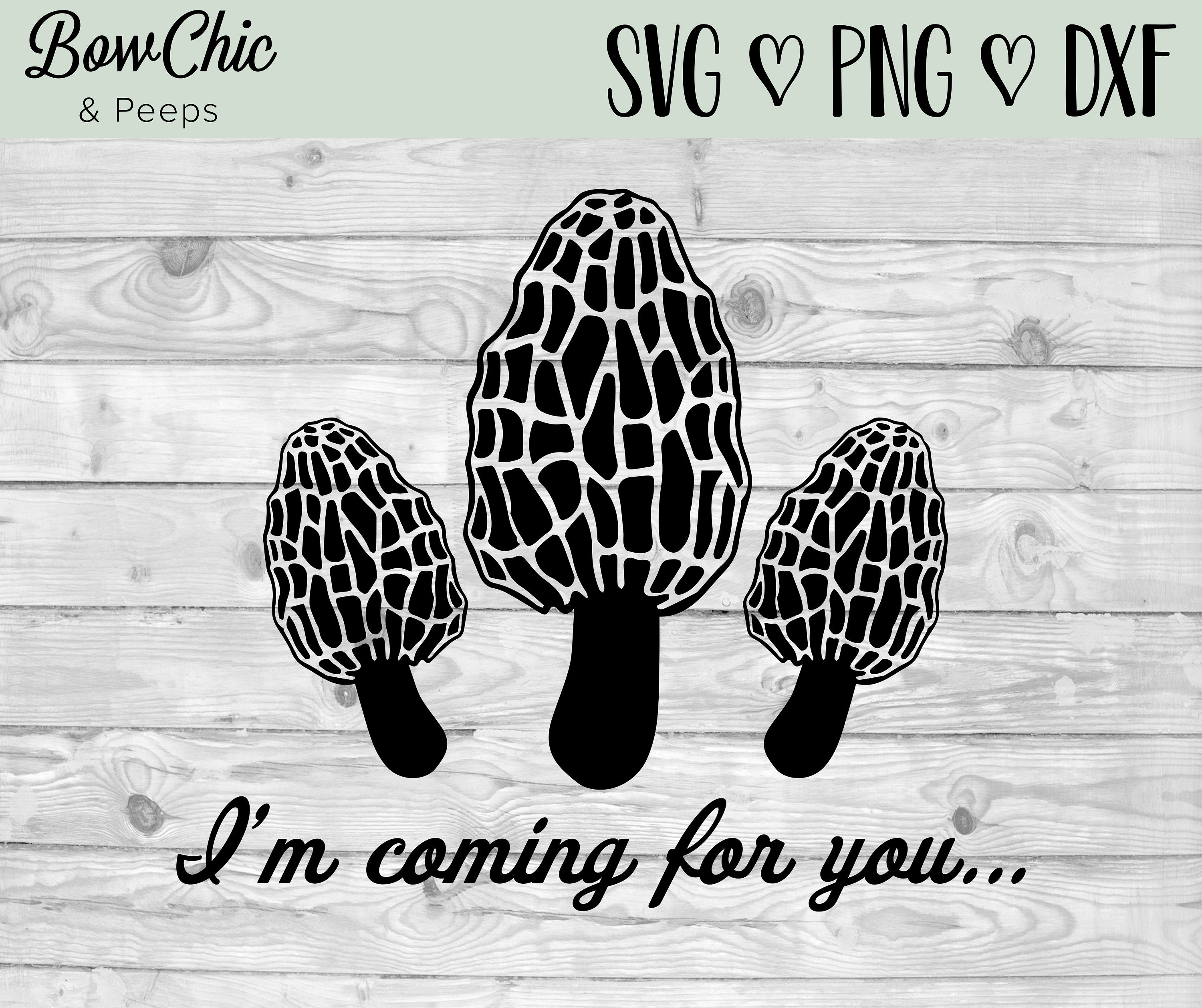 Morel mushroom svg classic retro art with nature mycologist morel mushrooms hunting svg files
